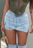 Plus Size Women's Anti-Exposure Pocket High Waist Denim Shorts