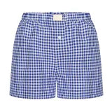 Women's Summer Retro Plaid High Waist Wide Leg Casual Shorts