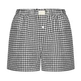 Women's Summer Retro Plaid High Waist Wide Leg Casual Shorts