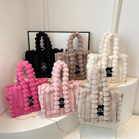 Women winter letter chain shoulder messenger bag tote bag