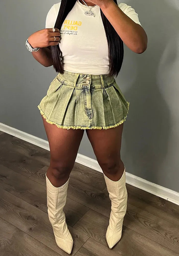 Women's Vintage Wash Stretch Denim Shorts