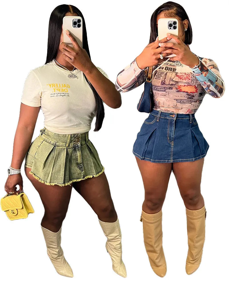 Women's Vintage Wash Stretch Denim Shorts