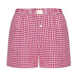 Women's Summer Retro Plaid High Waist Wide Leg Casual Shorts