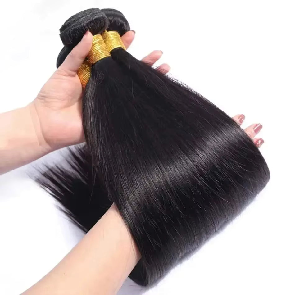 30 32 Inch Straight Human Hair Bundles 100% Raw Human Hair 1 Bundle Deals Weaving Natural Hair Extensions
