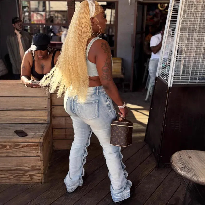 Women street Cargo Denim Pants